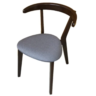 【AS雅司設計】Carlin胡桃色灰布面實木餐椅-44.5x49x71cm(四入組)