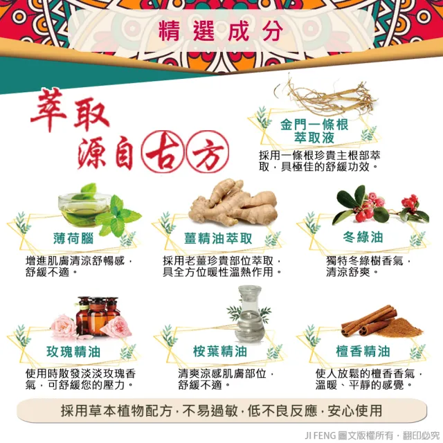 【金牌】金門ㄧ條根溫感精油貼布(10片裸裝量販包)