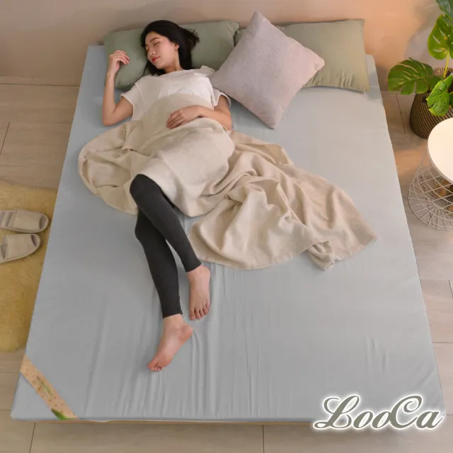 【LooCa】HT純淨5cm乳膠床墊-單大3.5尺(搭法國防蹣認證表布-共兩色)