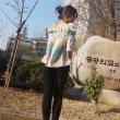 【BBHONEY】韓國春裝漸層露肩一字領短袖寬鬆上衣(正韓製)