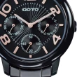 【GOTO】躍色純粹時尚陶瓷手錶-IP黑x玫刻度(GC6106L-33-341)