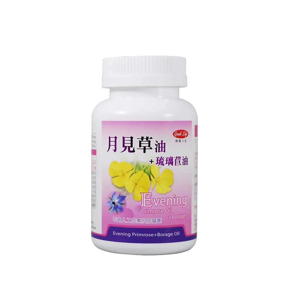 【得意人生】月見草油1000mg 4入組(60粒/罐)