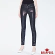 【BRAPPERS】女款 新美腳 ROYAL系列-中腰彈性噴漆窄管褲(深藍)