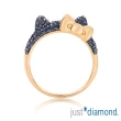 【Just Diamond】Hello Kitty黑鑽風潮18K玫瑰金系列 鑽石戒指(耳朵)