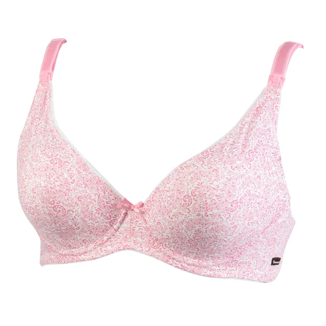【Gennies 奇妮】哺乳內衣褲成套 環保染軟鋼圈內衣 低腰內褲XL(孕婦內衣 上開扣 孕婦內褲 粉 A31B68)