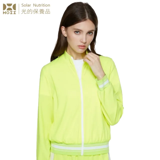 【HOII后益.】HOII后益 復刻拉鏈外套-女款★黃光(UPF50+抗UV防曬涼感先進光學機能布)