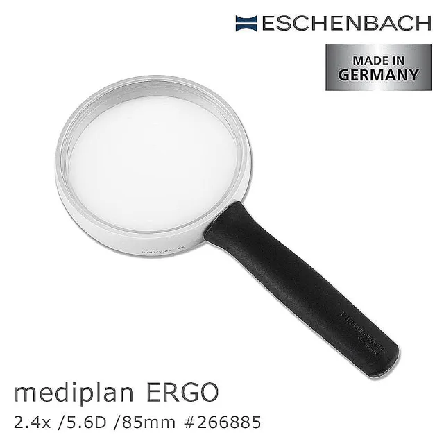 【Eschenbach】2.4倍/5.6D/85mm 德國製齊焦非球面放大鏡 266885(熟齡長輩銀髮 老花舒適閱讀 壯年學習)