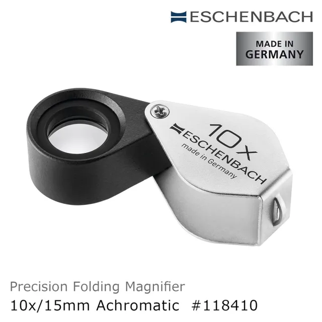 【Eschenbach】10倍/15mm 德國製金屬殼消色差珠寶放大鏡 118410(鑽石寶石鑑定 翡翠玉鐲 真偽辨識 高清晰)