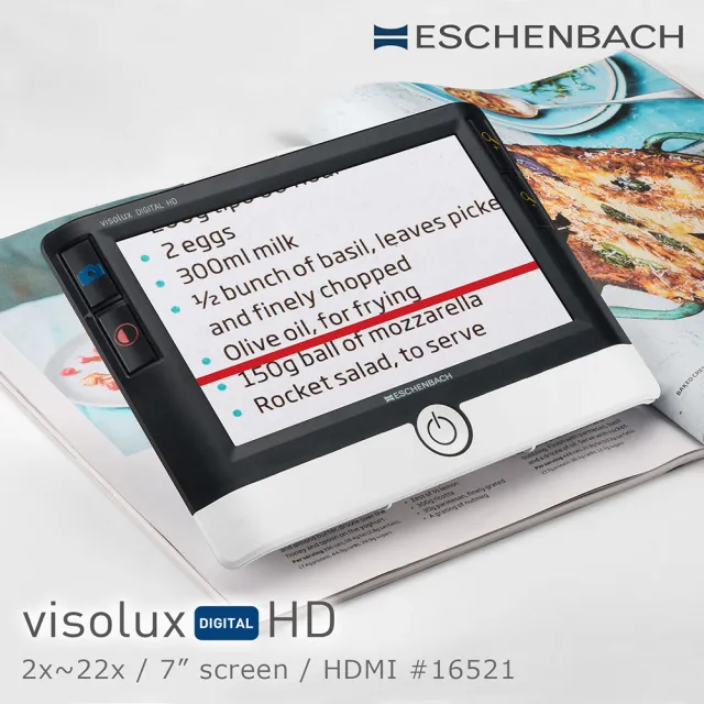 【Eschenbach】visolux DIGITAL HD 2x-22x 7吋高畫質HDMI可攜式擴視機 16521(公司貨)
