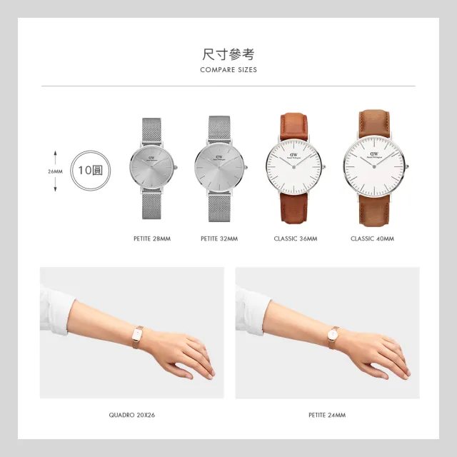 【Daniel Wellington】DW 手錶 Petite Sterling 32mm星鑽銀米蘭金屬錶(DW手錶男錶女錶 DW00100164)