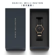 【Daniel Wellington】DW 手錶  Petite Cornwall 28mm寂靜黑織紋錶-玫瑰金框(DW00100247)