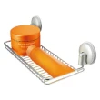 【日本ASVEL】不鏽鋼強力吸盤置物架(浴室廁所衛生間收納 透氣通風瀝水簍空 清潔整潔)