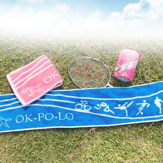 【OKPOLO】台灣製造運動風運動毛巾-2條入(吸汗快速 方便攜帶)