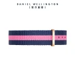 【Daniel Wellington】DW 錶帶 Classic Winchester 18mm 粉藍織紋錶帶(DW00200033)