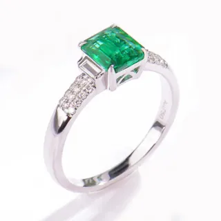 【禾美珠寶】天然哥倫比亞祖母綠戒指SN156(18K金)
