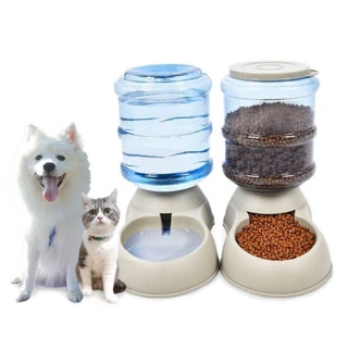 【寵物夢工廠】寵物超大容量自動飲水器/餵食器3.8L 兩種款式(寵物餵食/狗碗/貓碗)