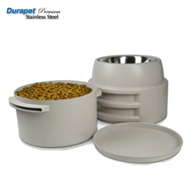 【Durapet】寵物碗兼飼料儲存桶（單碗）(DU-13434)（寵物飼料桶/食碗）