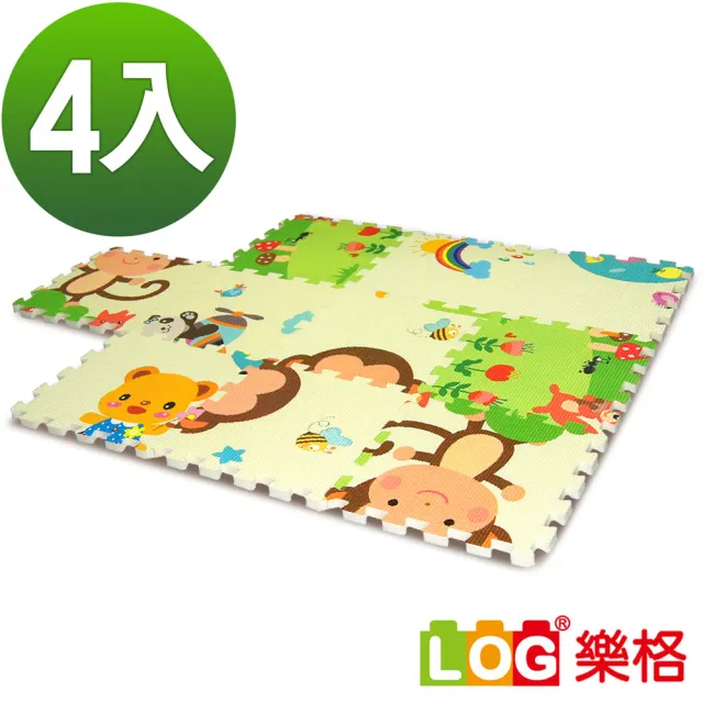 【LOG 樂格-多款任選】XPE環保無毒巧拼地墊-4入組共40片 -每片30X30cmX厚2cm(拼接墊/爬行墊)