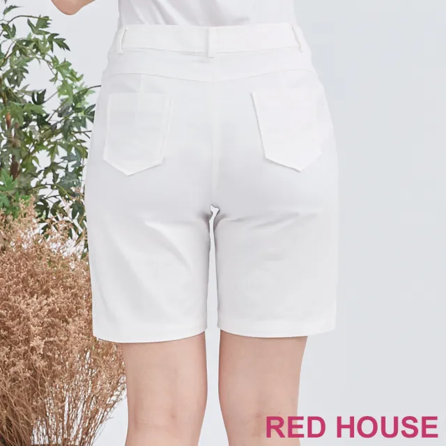 【RED HOUSE 蕾赫斯】蝴蝶貼布繡休閒短褲(白色)