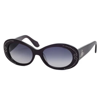 【Vivienne Westwood】英國精品時尚圓框系列造型太陽眼鏡(VW62403-黯紫)