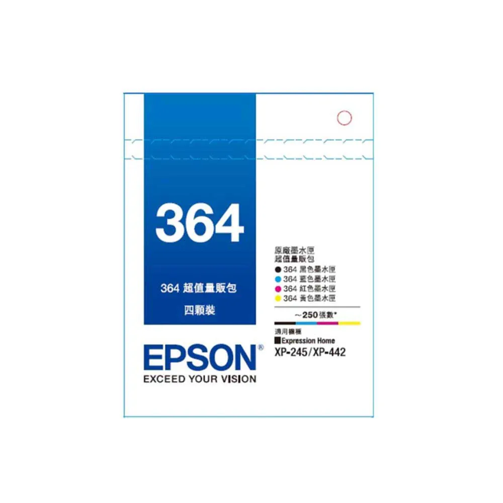 【EPSON】1黑3彩墨水組★T364 1黑3彩墨水匣