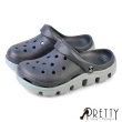 【Pretty】男女 防水 布希鞋 洞洞鞋 雨鞋 水鞋 涼拖鞋 輕量(藍色、灰色、黑色、桃紅)