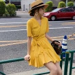 【BBHONEY】時尚純色綁帶V領短袖上衣短裙套裝(網美必備款)