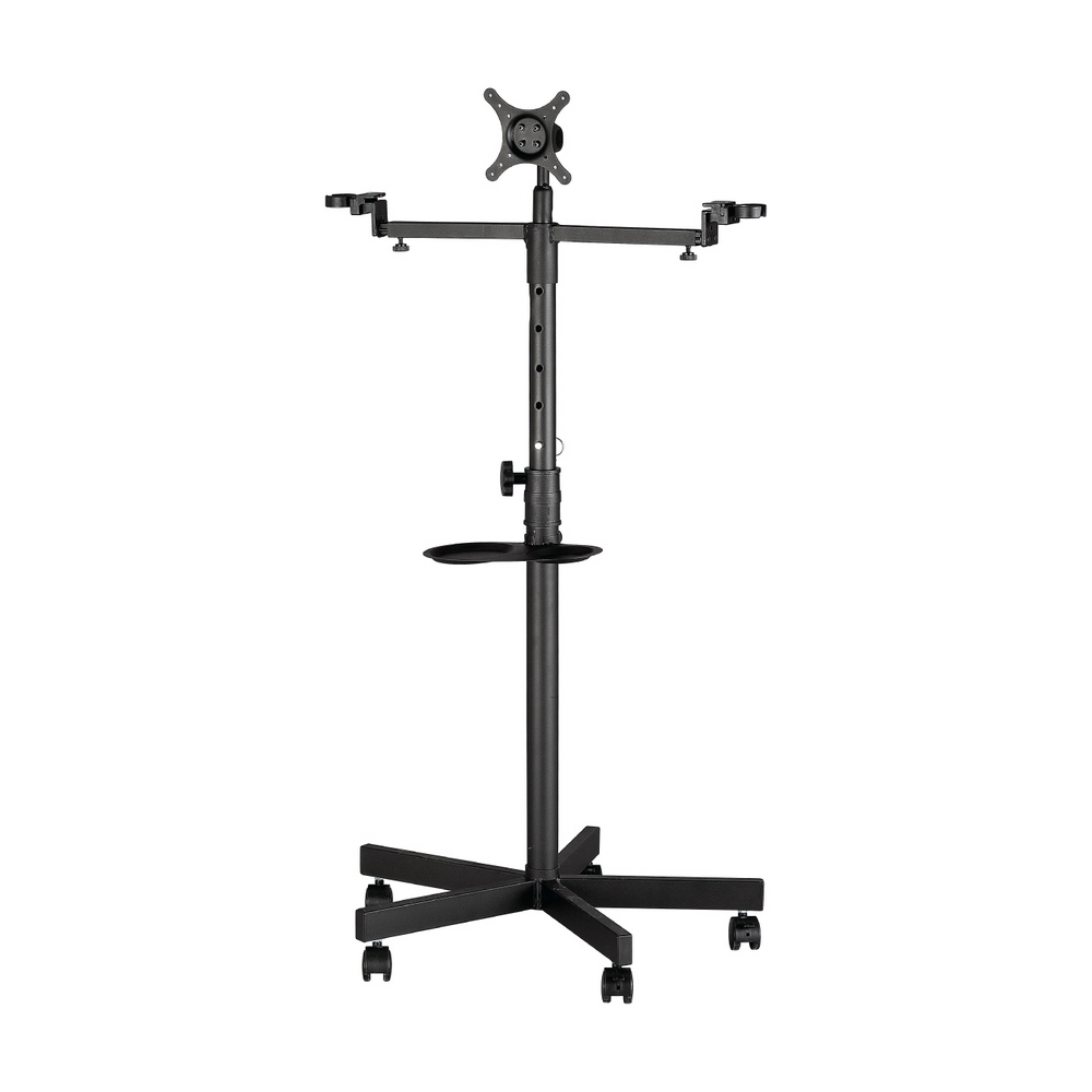HE MS2010 HE MS2010 移動式顯示器支架,來自 Mountor 品牌,適合 24 型與 32 型螢幕,承重 21kg 至 25kg。提供 5 年全機保固(不含消耗品如滾輪、剎車輪),保固依原廠規範。配件包含全配螺絲組(顯示器 M4/M5/M6 長短各一組)及產品分解與配件圖,安裝便捷,適合辦公與居家使用,提升空間靈活性。