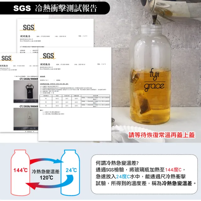【FUJI-GRACE 日本富士雅麗】大容量耐熱手提玻璃瓶1500mL(FJ-903)