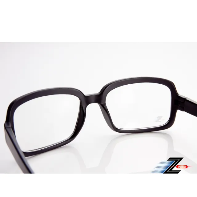 【Z-POLS】復古大方黑框設計超修飾質感流行抗UV400平光眼鏡(MIT台灣製造舒適好戴)