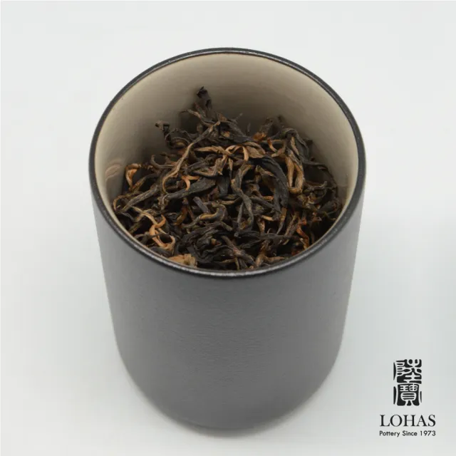 【LohasPottery 陸寶】高雅茶葉罐 黑/白 2兩(直立筒身 方便拿取)