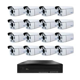 【iSecure】16 路智慧雙光監視器組合: 1 部 4K 超高清監控主機 + 16 部智慧雙光 3MP 子彈型攝影機(PoE)