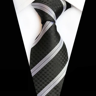【拉福】領帶8cm寬版黑倫領帶手打領帶