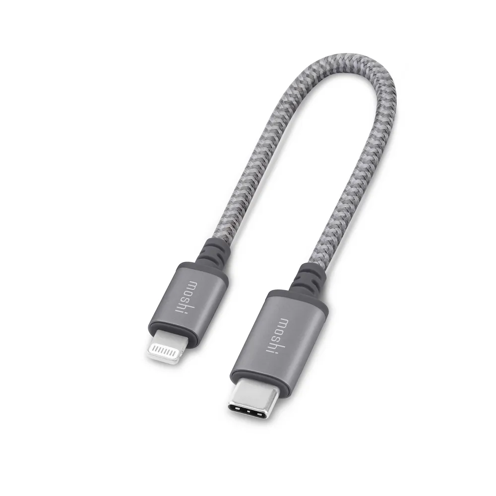 【moshi】Integra 強韌系列USB-C to Lightning 耐用充電／傳輸編織線（0.25 公尺）