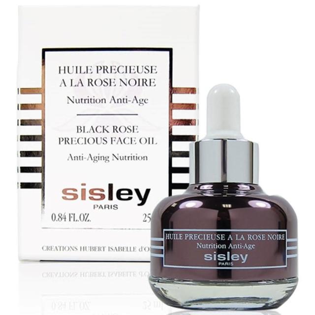 SISLEY希思黎黑玫瑰滋養精華油，法國專櫃精華液，適合各種肌膚使用。專為臉部與眼部設計，富含黑玫瑰萃取，提供深度滋養與保濕效果，有效延緩肌膚老化，提升膚況光采。儲存期限為四年，請詳見產品包裝標示。