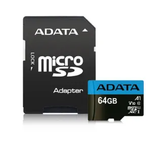 【ADATA 威剛】Premier microSDXC UHS-I 64G記憶卡(A1-附轉卡/加購用)