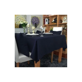 【JEN】歐式純色多功能餐桌巾140*200cm6人桌-藏青色