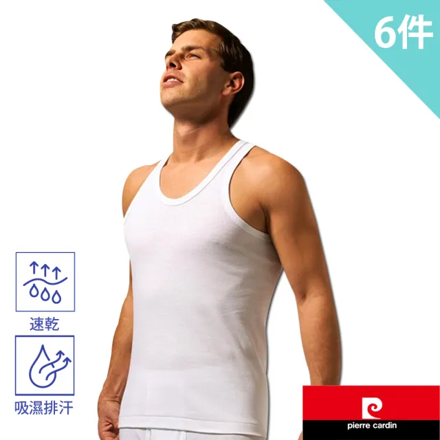 【pierre cardin 皮爾卡登】6件組新機能吸汗透氣背心(吸汗 透氣 極致舒適)