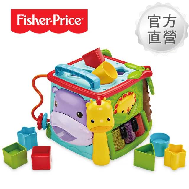 【Fisher price 費雪】可愛動物積木盒(積木玩具/幼兒/角色扮演/雙語教學)