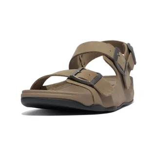 【FitFlop】GOGH MOC MENS BUCKLE LEATHER BACK-STRAP SANDALS扣環皮革造型後帶涼鞋-男(灰褐色)