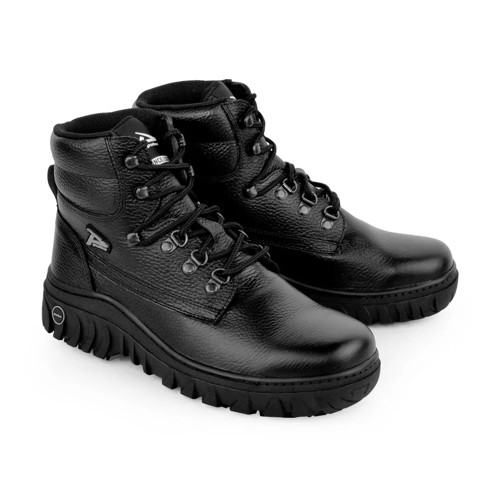 【PUHU 彪琥】高筒工作安全鞋 - 男款荔紋黑(100%MIT台灣製 鋼頭鞋 工作鞋 防護鞋 安全鞋)