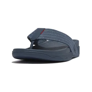 【FitFlop】SURFER MENS WEAVE-STRIPE TOE-POST SANDALS織帶條紋夾腳涼鞋-男(藍綠黑灰色)