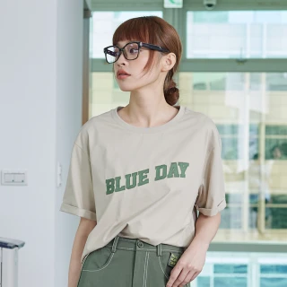 【gozo】BLUE DAY貼布寬鬆T恤(兩色)