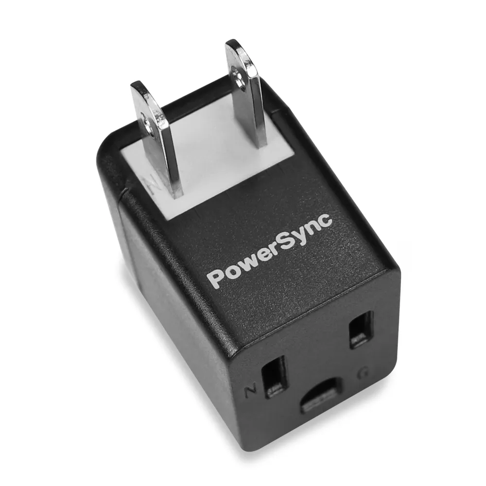 【PowerSync 群加】3P轉2P電源轉接頭L型/2色(TYBA0/TYBA9)