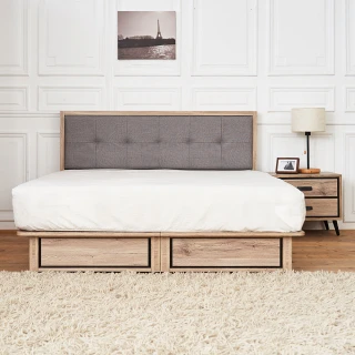 【時尚屋】奧爾頓橡木5尺床片型3件組-床片+床底+床頭櫃-不含床墊(免運費 免組裝 臥室系列)