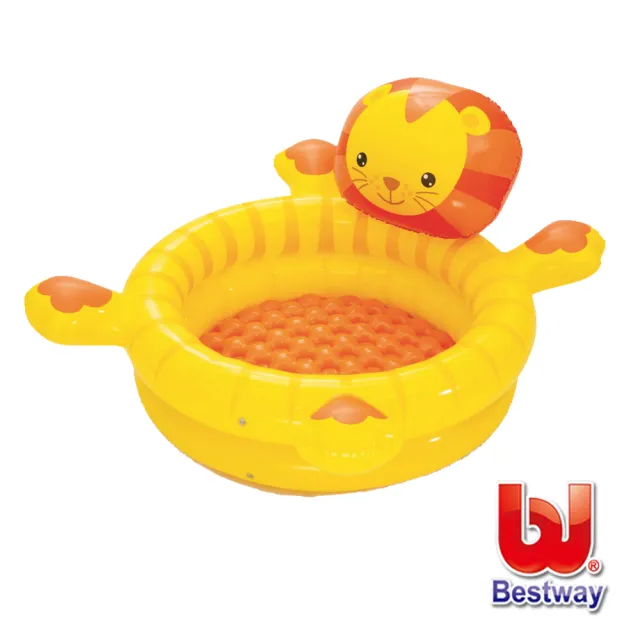 【BESTWAY】快樂獅造型遊戲池-附50顆球 52261(球池遊戲兩用)