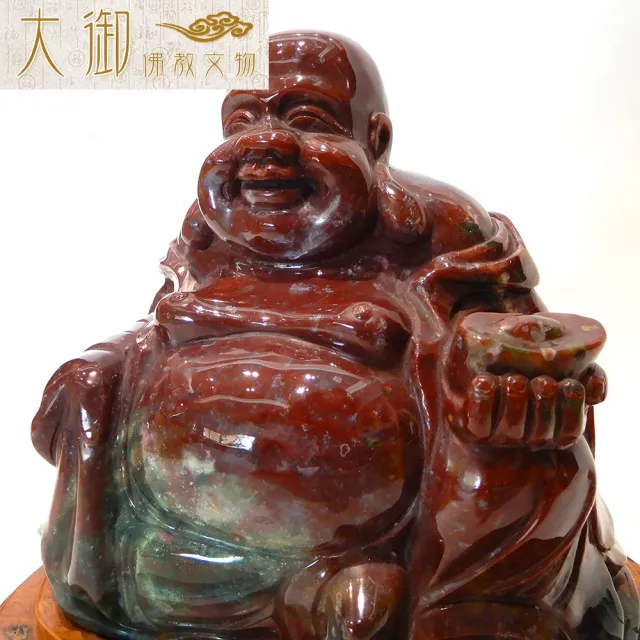 【大御佛教文物】元寶彌勒七彩玉擺件(2446)