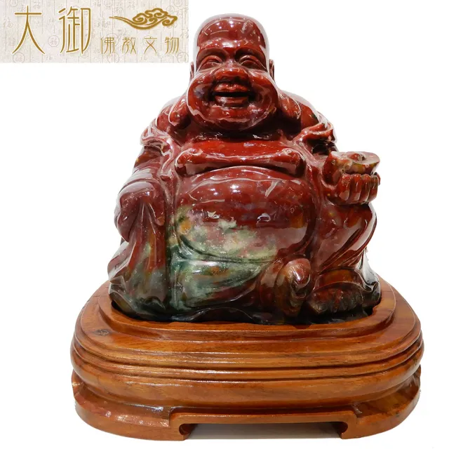 【大御佛教文物】元寶彌勒七彩玉擺件(2446)