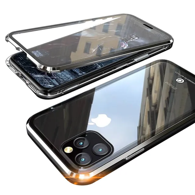 【BOTYE】iPhone 11 Pro Max 6.5吋 萬磁王雙面玻璃系列航空鋁合金手機保護殼