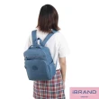 【iBrand】輕盈防潑水素色雙拉鍊尼龍後背包-大(藍色)